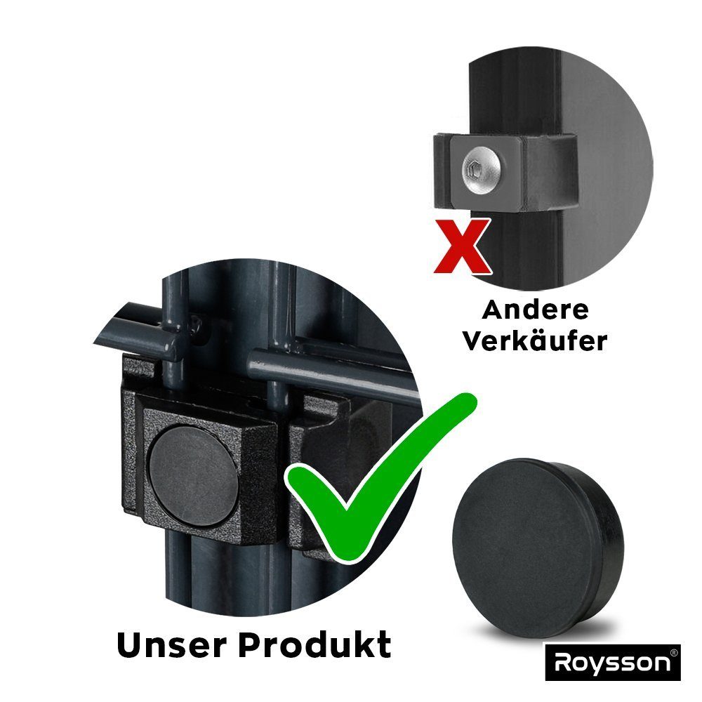 Roysson Doppelstabmattenzaun Doppelstabmattenzaun Komplettset Stabmattenzaun + Fußplatte (1630mm)