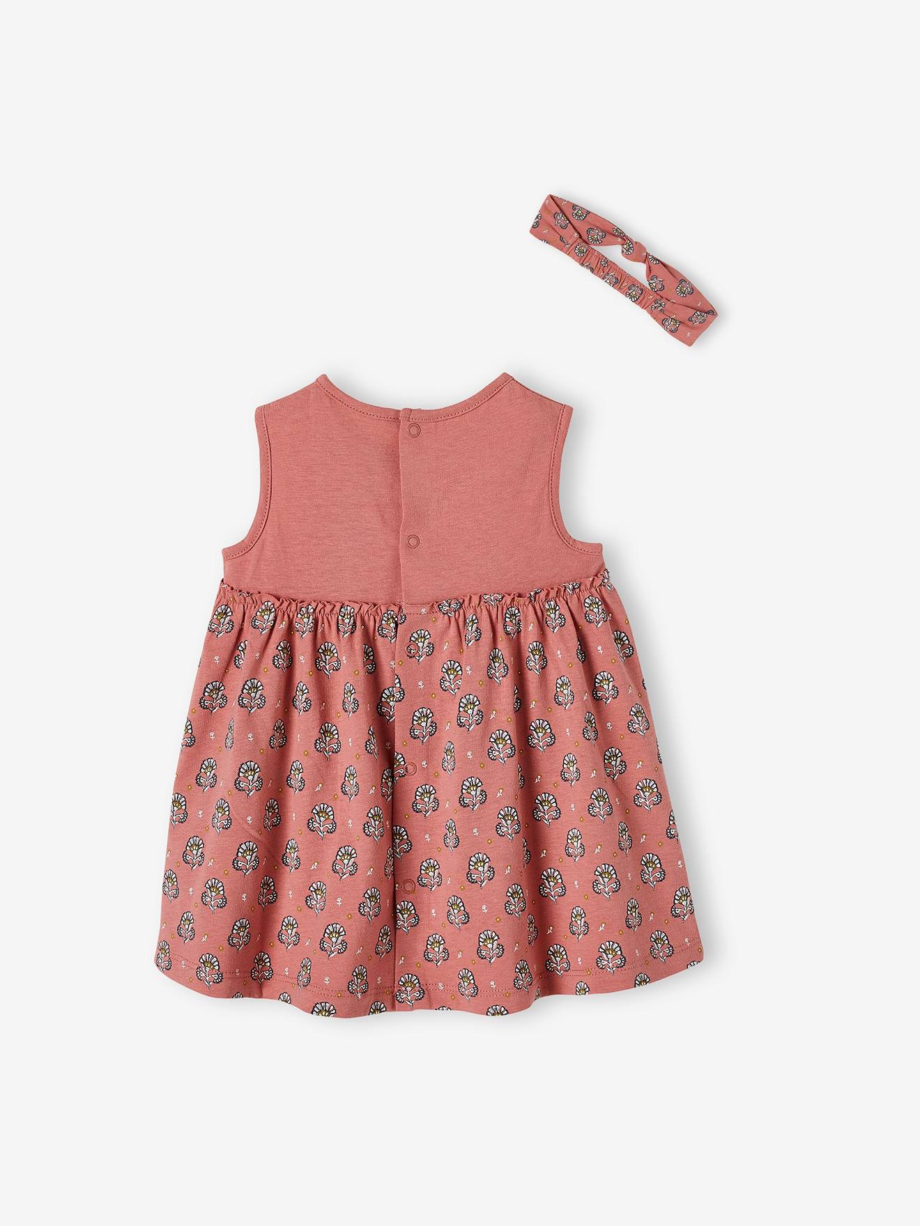 Robe et bandeau assorti bébé fille écru