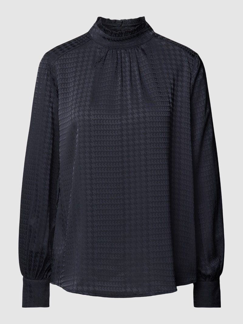 Blusenshirt mit Strukturmuster  in dunkelblau
