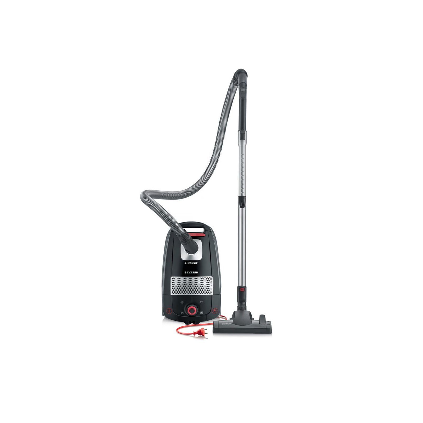 Severin Bodenstaubsauger BC 7964 S'Power Kompakt, 850 W, Bodenstaubsauger mit Beutel, Für Allergiker geeignet