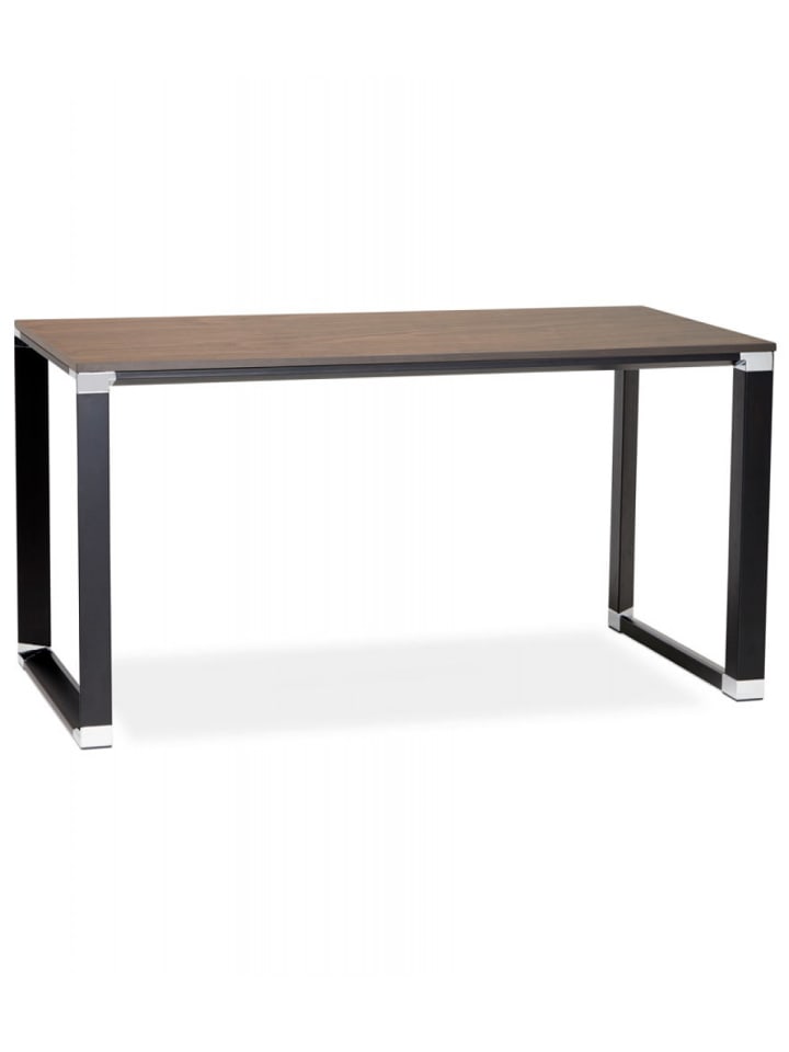 KADIMA DESIGN Schreibtisch aus Holz und Metall | Modern Geradlinig in Braun-Schwarz günstig kaufen