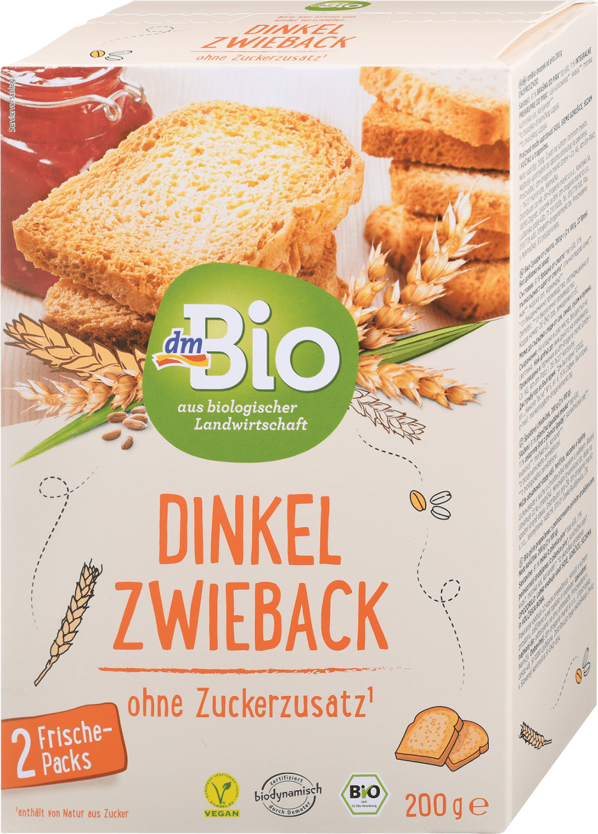 Dinkel Zwieback, 200 g