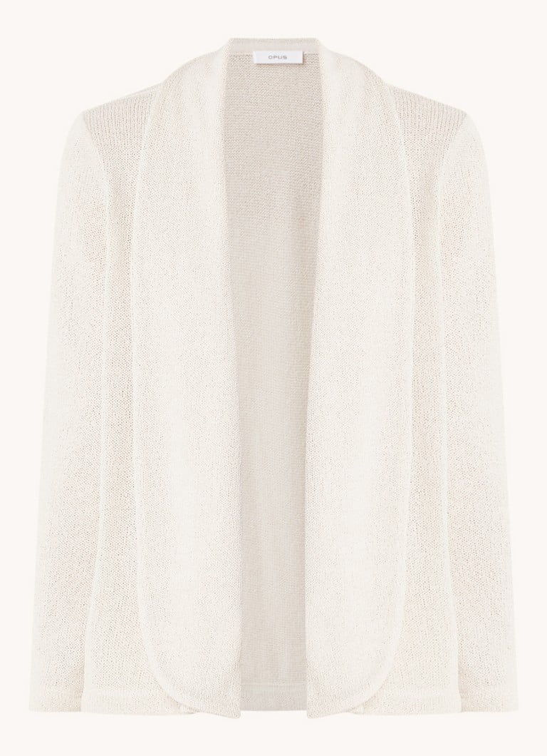 Cardigan tricotat cu model ajurat OPUS Sandrine, cu elasticitate suplimentară