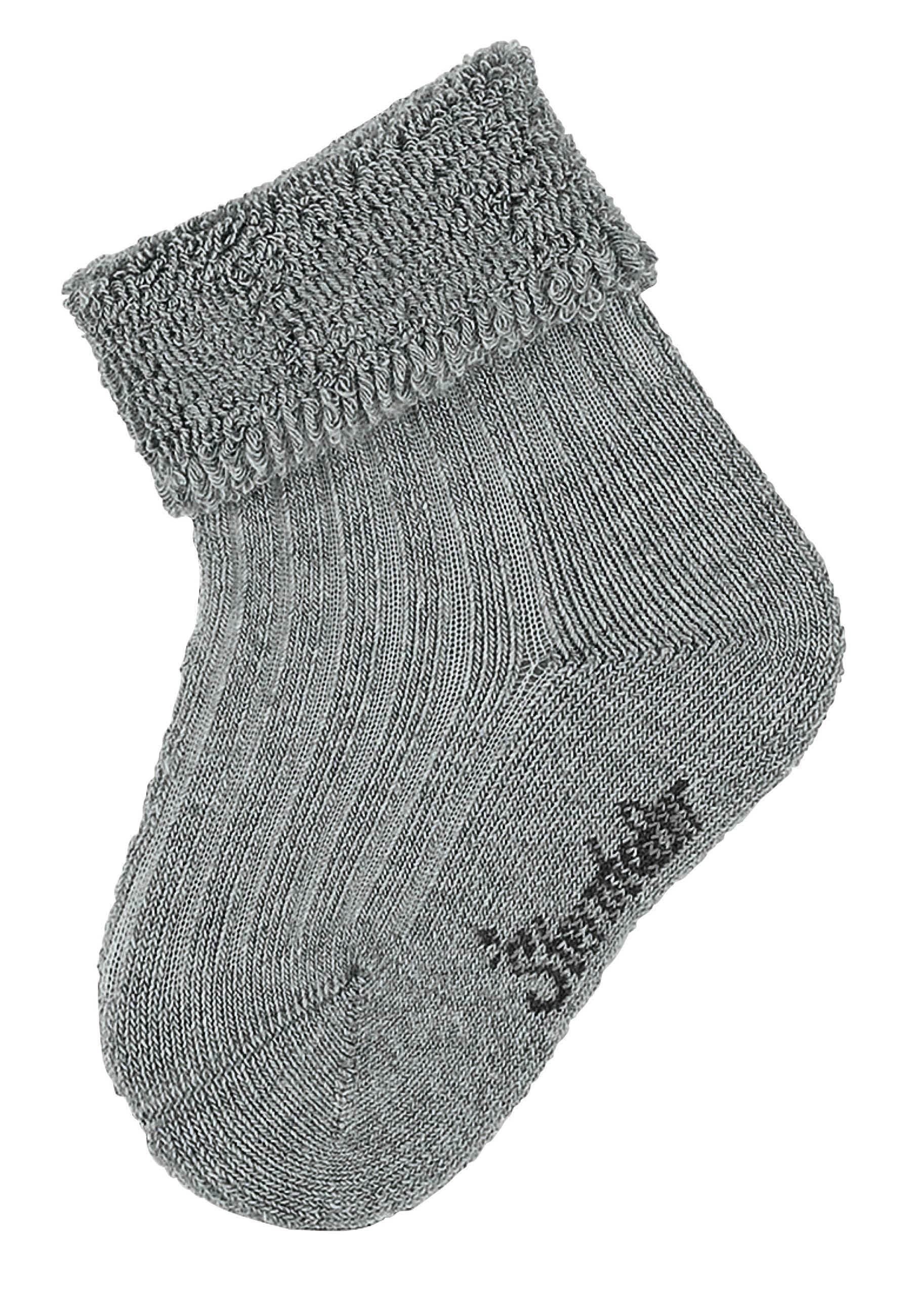 Babysocken uni mit Rippstruktur, Vollplüsch innen