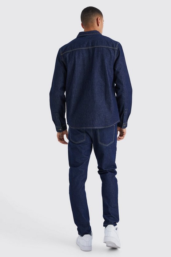 Langärmliges Denim-Overshirt