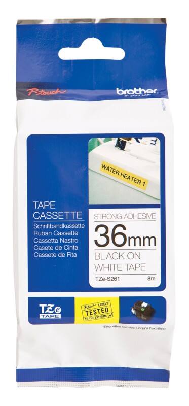 Brother TZe Schriftband TZe-S261 Schwarz auf Weiß 36 mm x 8 m