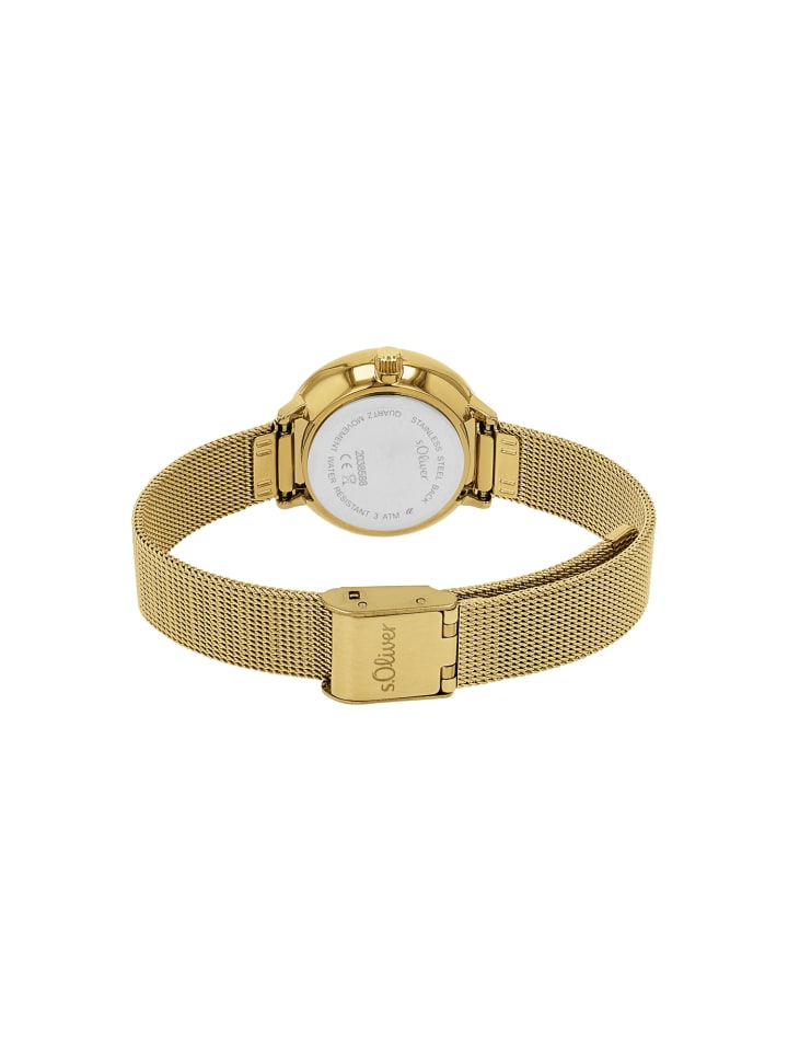 s.Oliver Quarzuhr Edelstahl, Alloy in Gold günstig kaufen