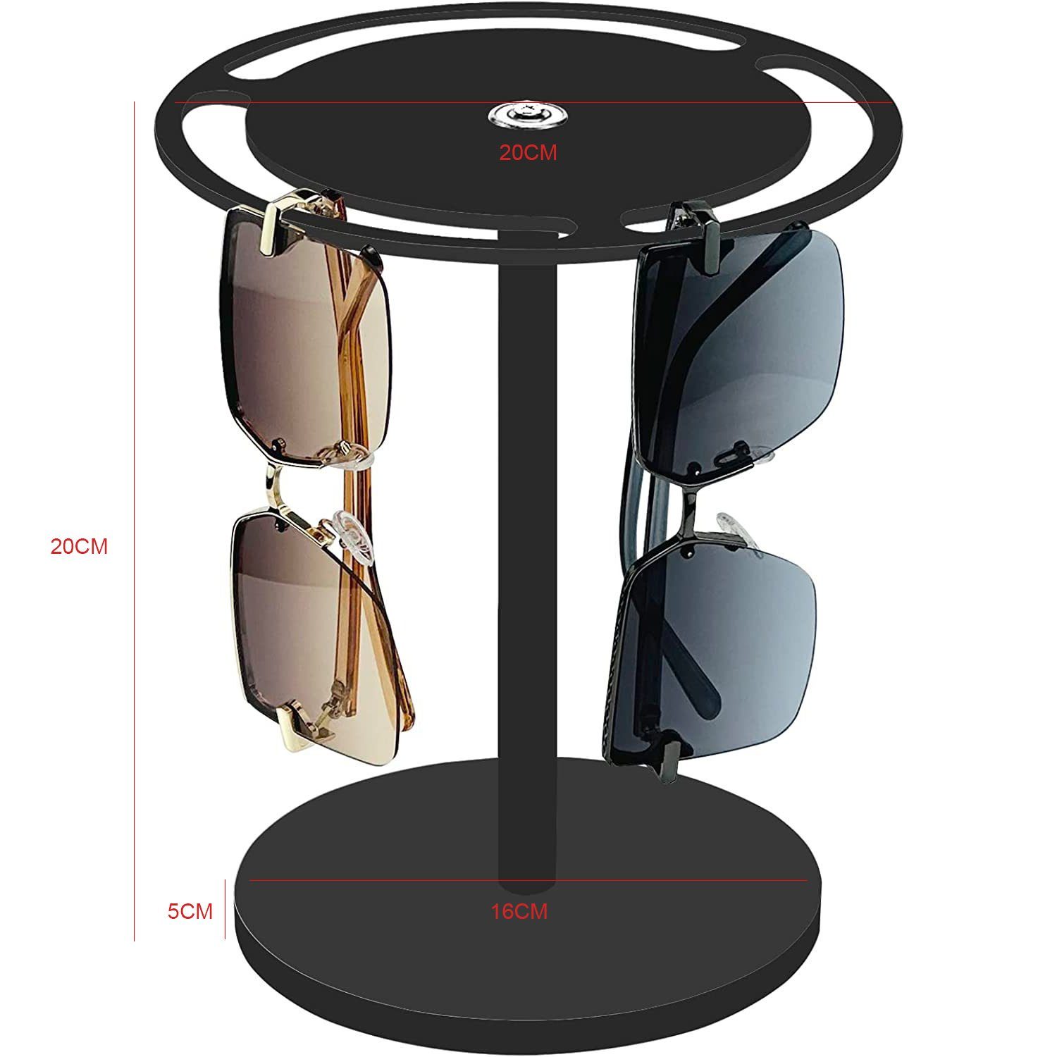 TOPMELON Brillenetui Acryl-Sonnenbrillenhalter, 360° Drehung Brillenständer
