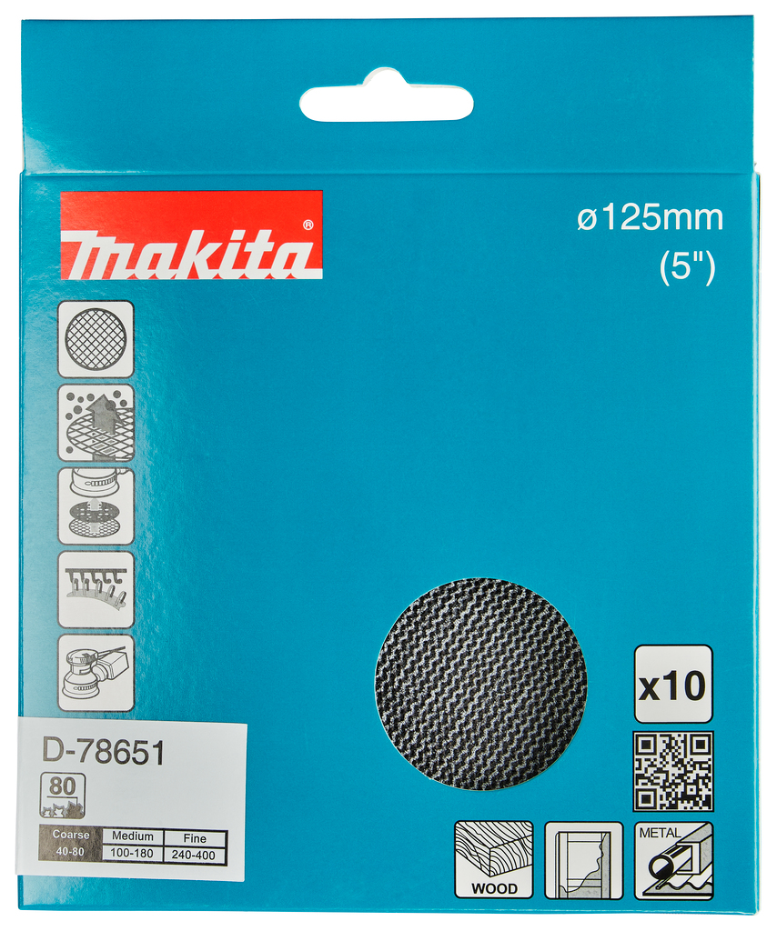 Makita pribor D-78651 brusni disk s mrežicom 125 mm A80 čičak