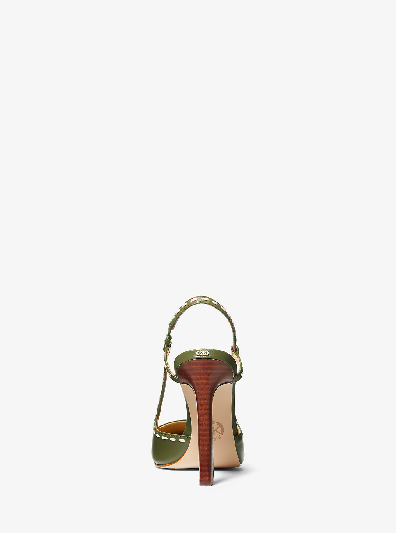 Alora Hand-Stitched Leather Slingback Pump - SMOKEY OLIVE