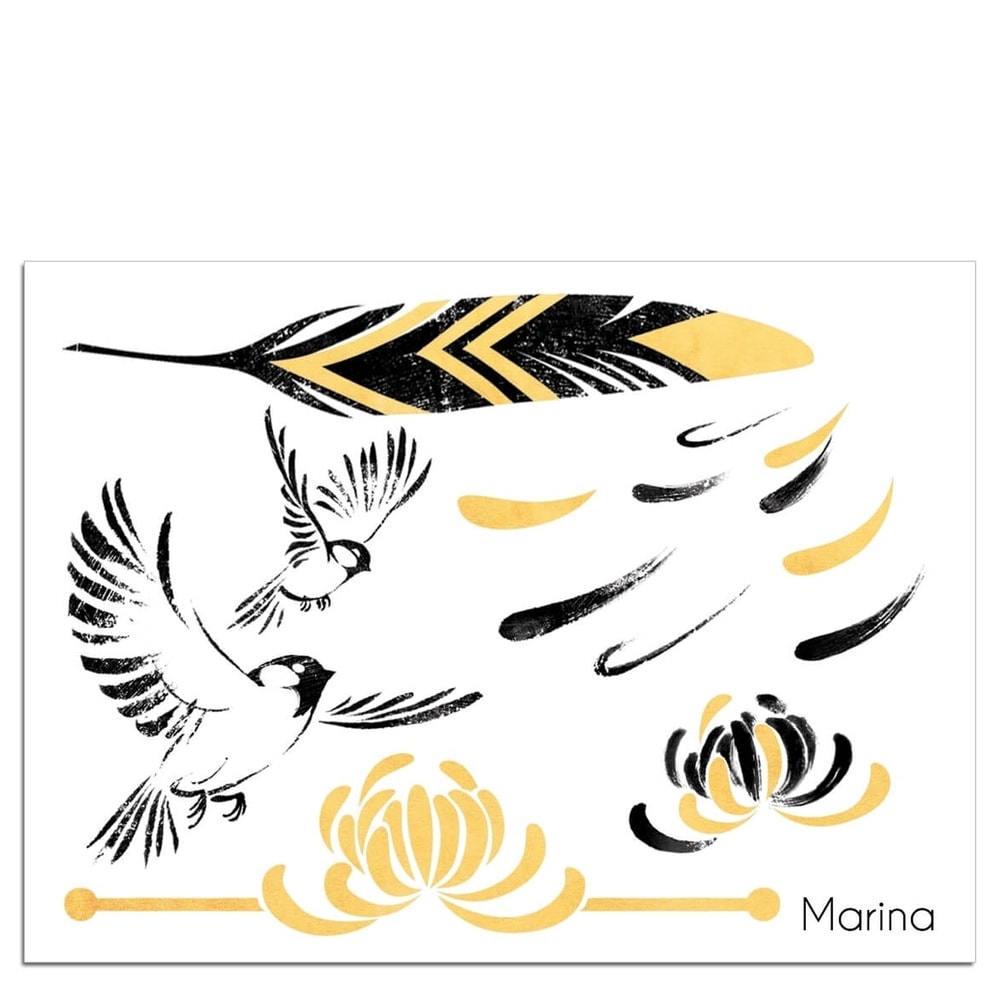 Sioou Mini sparrow Tatouage éphémère
