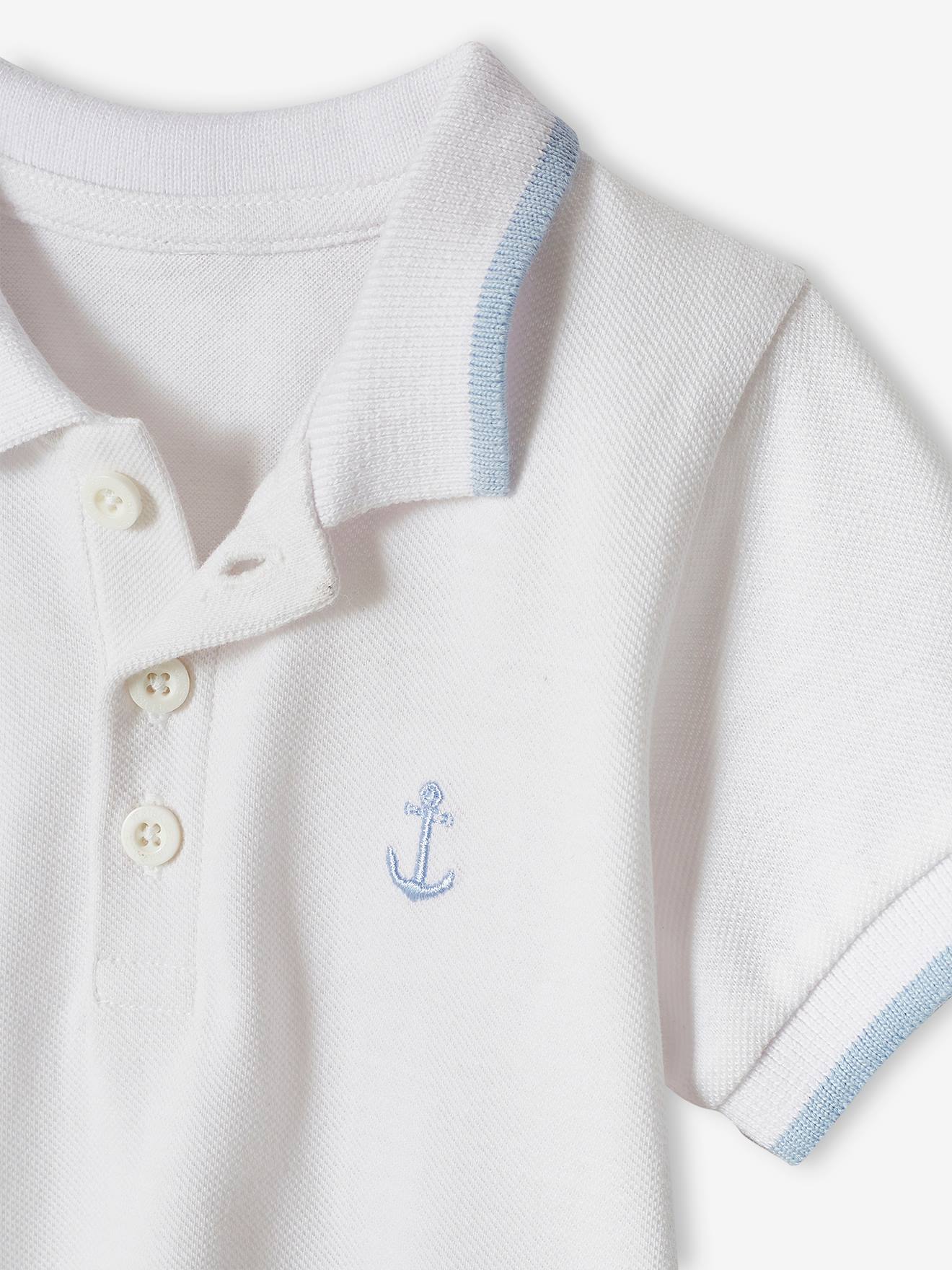 Polo bébé garçon brodé poitrine personnalisable marine