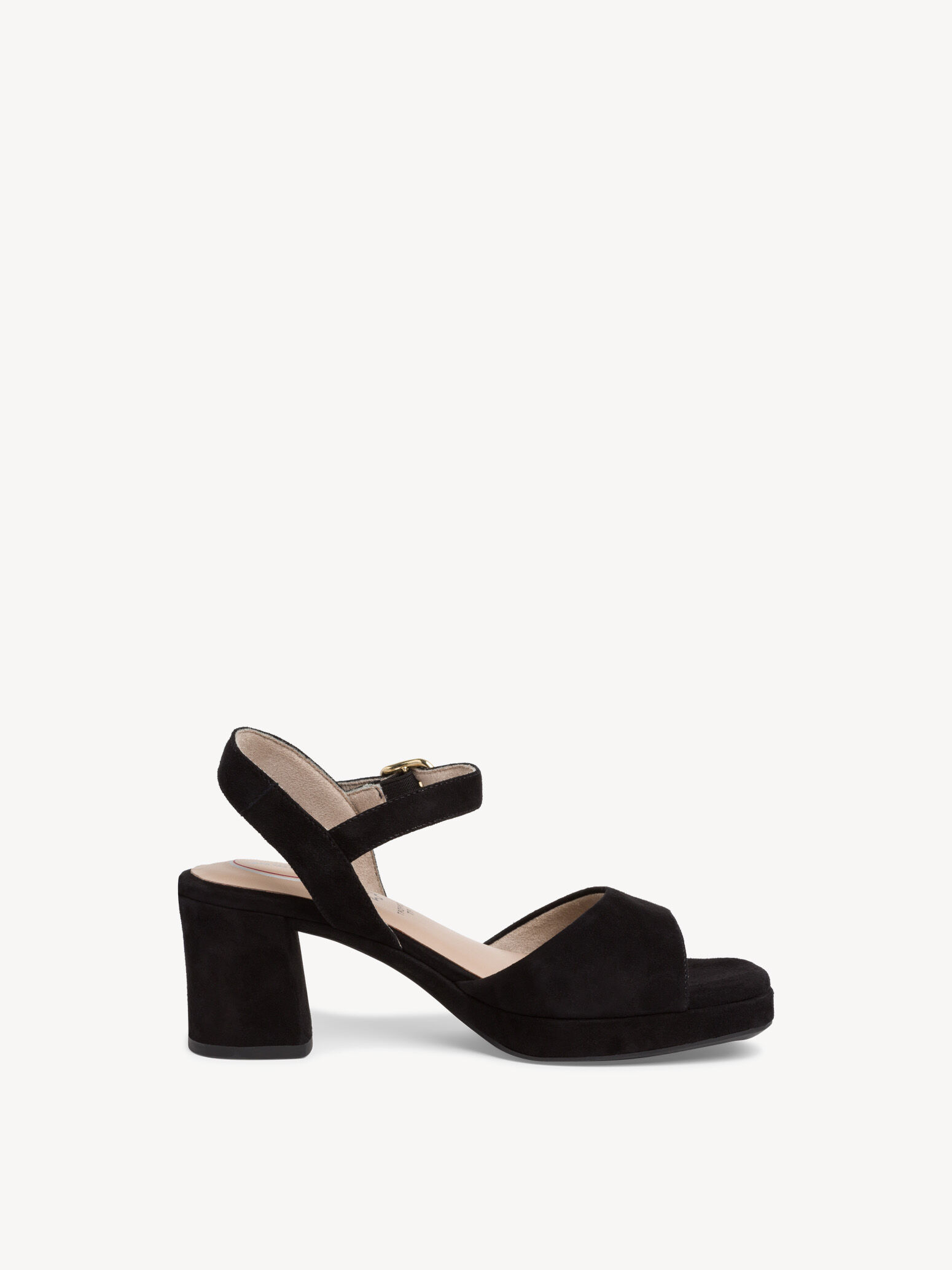 Sandale à talon en cuir - noir