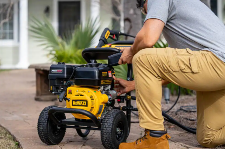 Lavadora de alta pressão DEWALT 3400 PSI 2,5 GPM com água fria e bomba de lóbulos axiais AAA