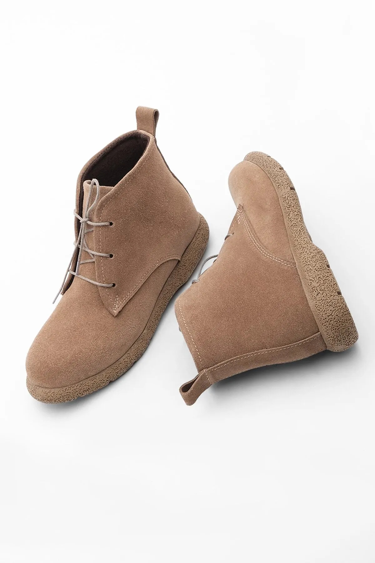 Marjin  Damen Stiefeletten aus echtem Leder Doles Tan Wildleder