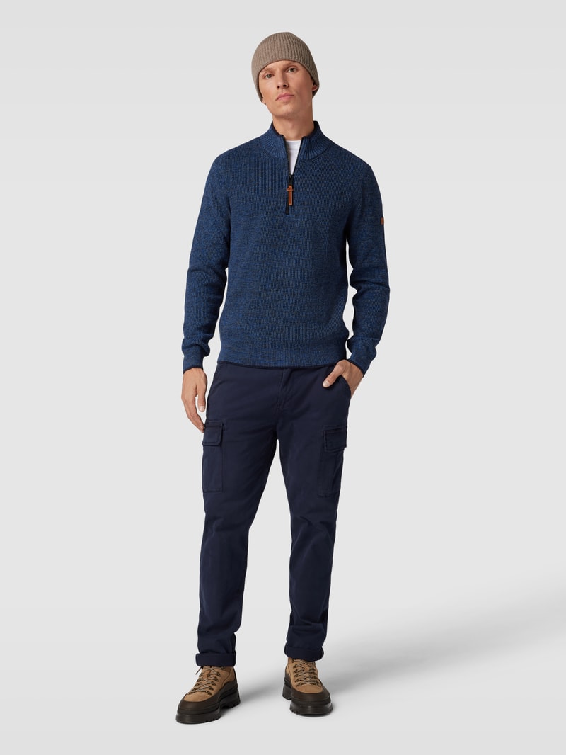Troyer in melierter Optik in royalblau