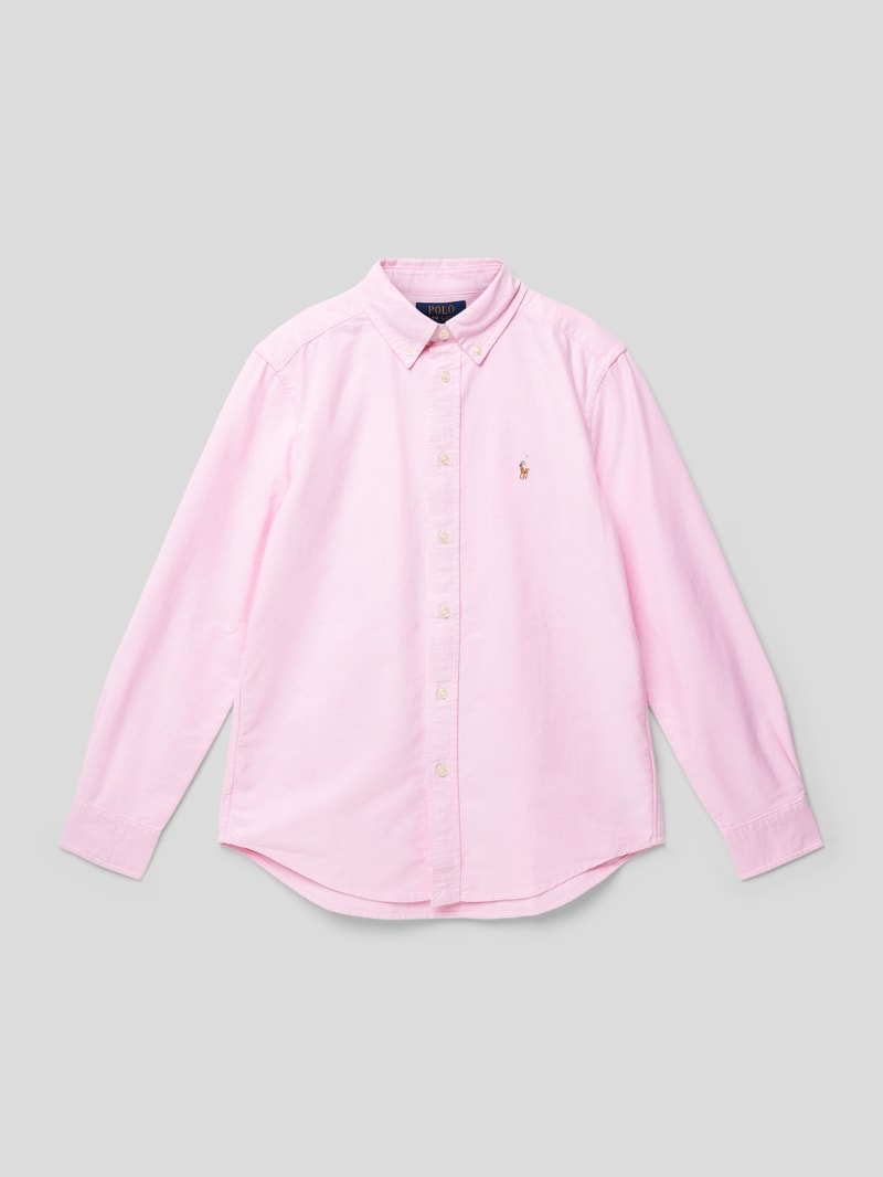 Hemd mit Button-Down-Kragen in hellrosa