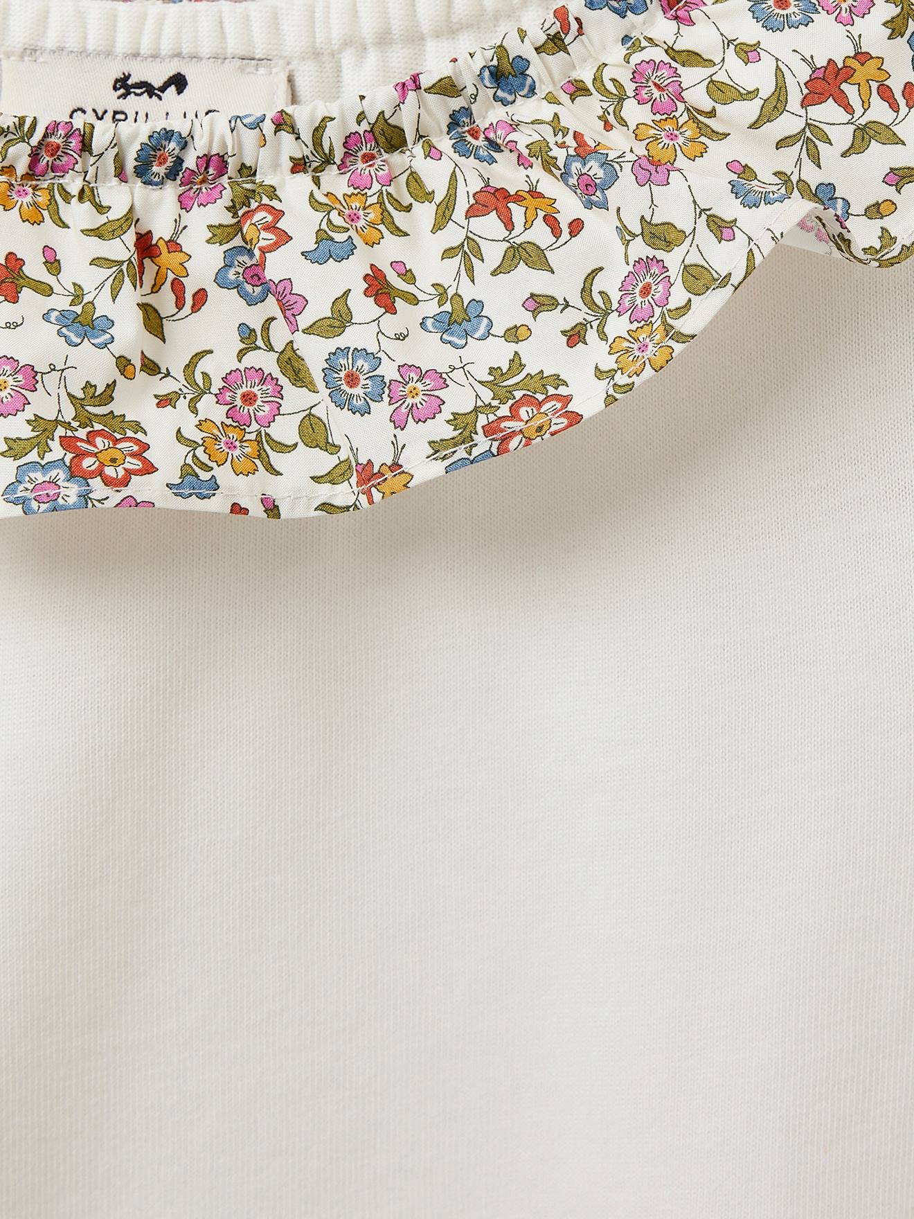 T-shirt Fille col en tissu Liberty