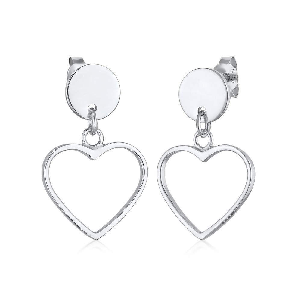 Elli Elli Boucles d'Oreilles Boucles d'oreilles pour femmes coeur en argent sterling 9 Boucles d'oreilles