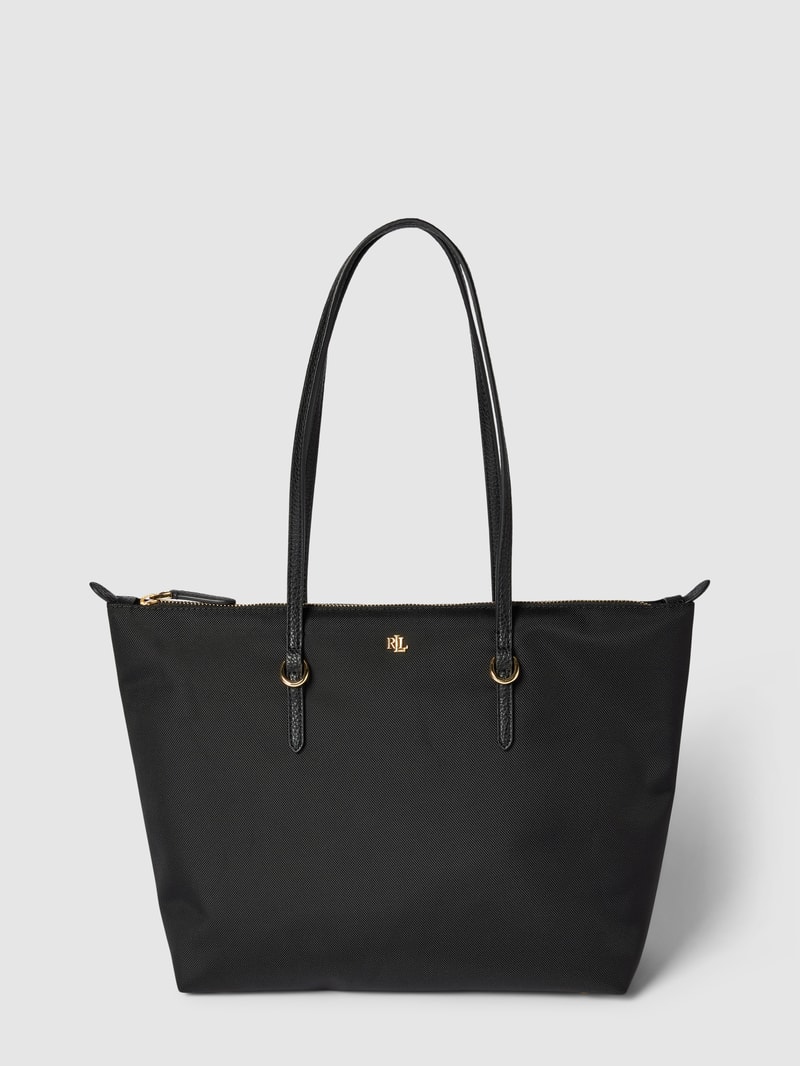 Tote Bag mit Label-Detail Modell 'KEATON' in schwarz