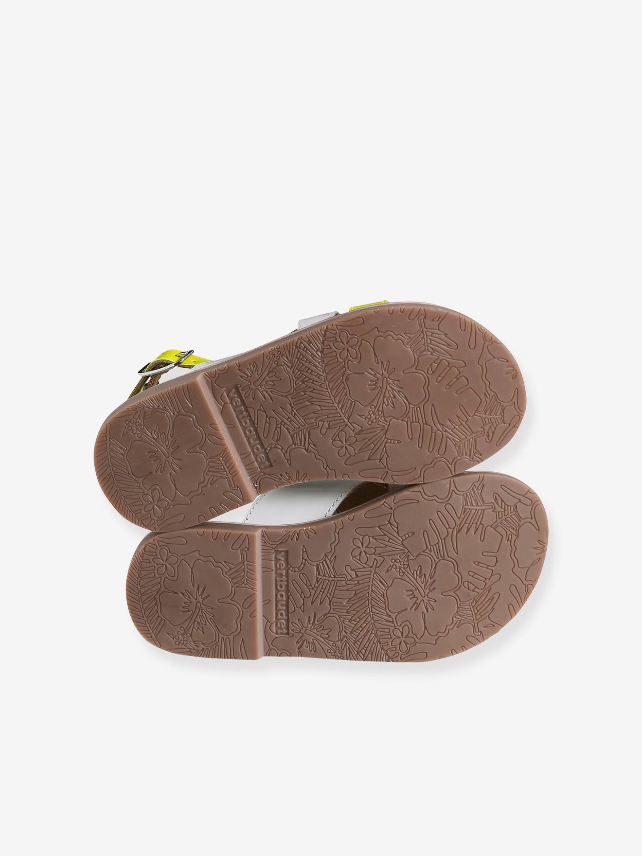 Vertbaudet Mädchen Sandalen, Neon-Details - weiß