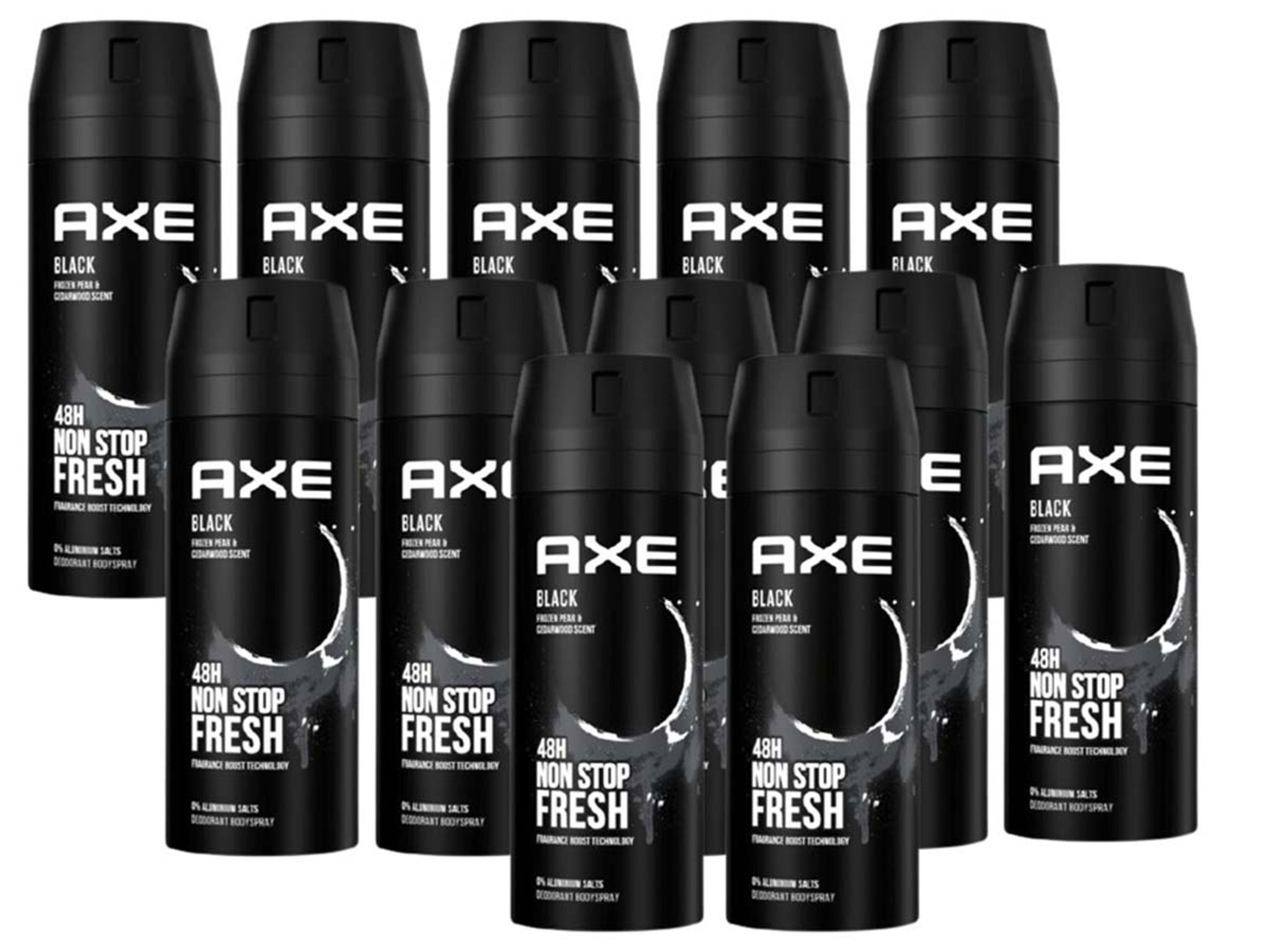 axe Deo-Set Bodyspray Black Deo ohne Aluminiumsalze Deodorant 12x 150ml Deospray