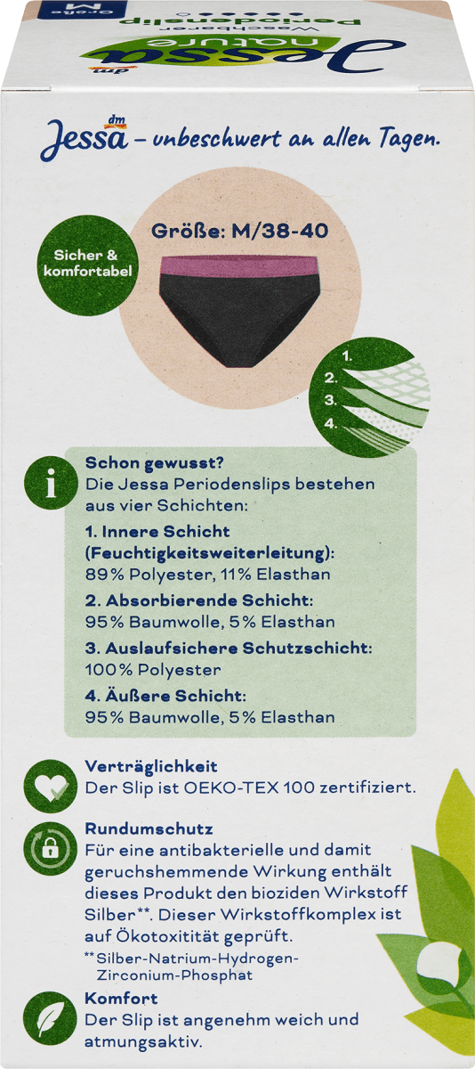 Periodenunterwäsche Slip schwarz Gr. M nature, 1 St