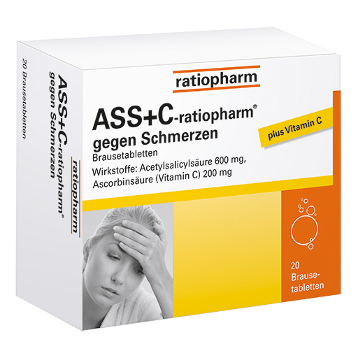 ASS   C-ratiopharm gegen Schmerzen Brausetabletten  20 St  Brausetabletten