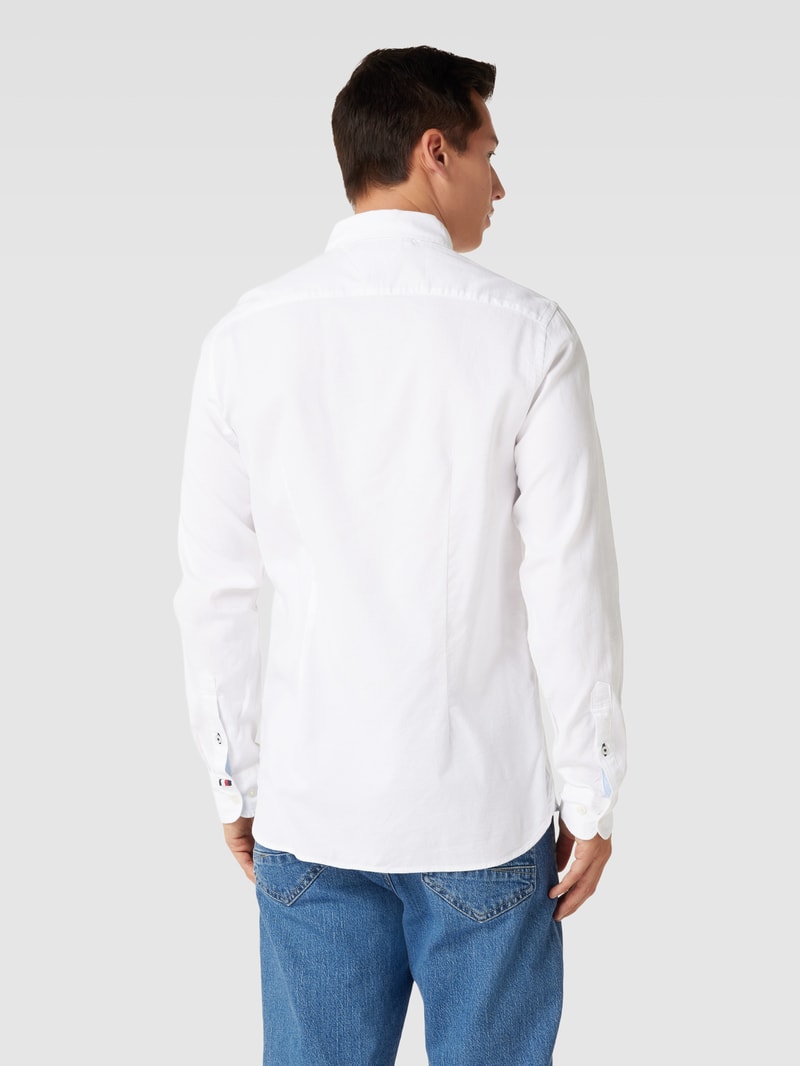 Freizeithemd mit Button-Down-Kragen Modell 'NATURAL' in weiß