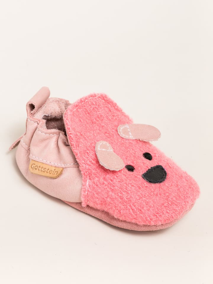 Gottstein Krabbelschuhe Dog Face in pink günstig kaufen