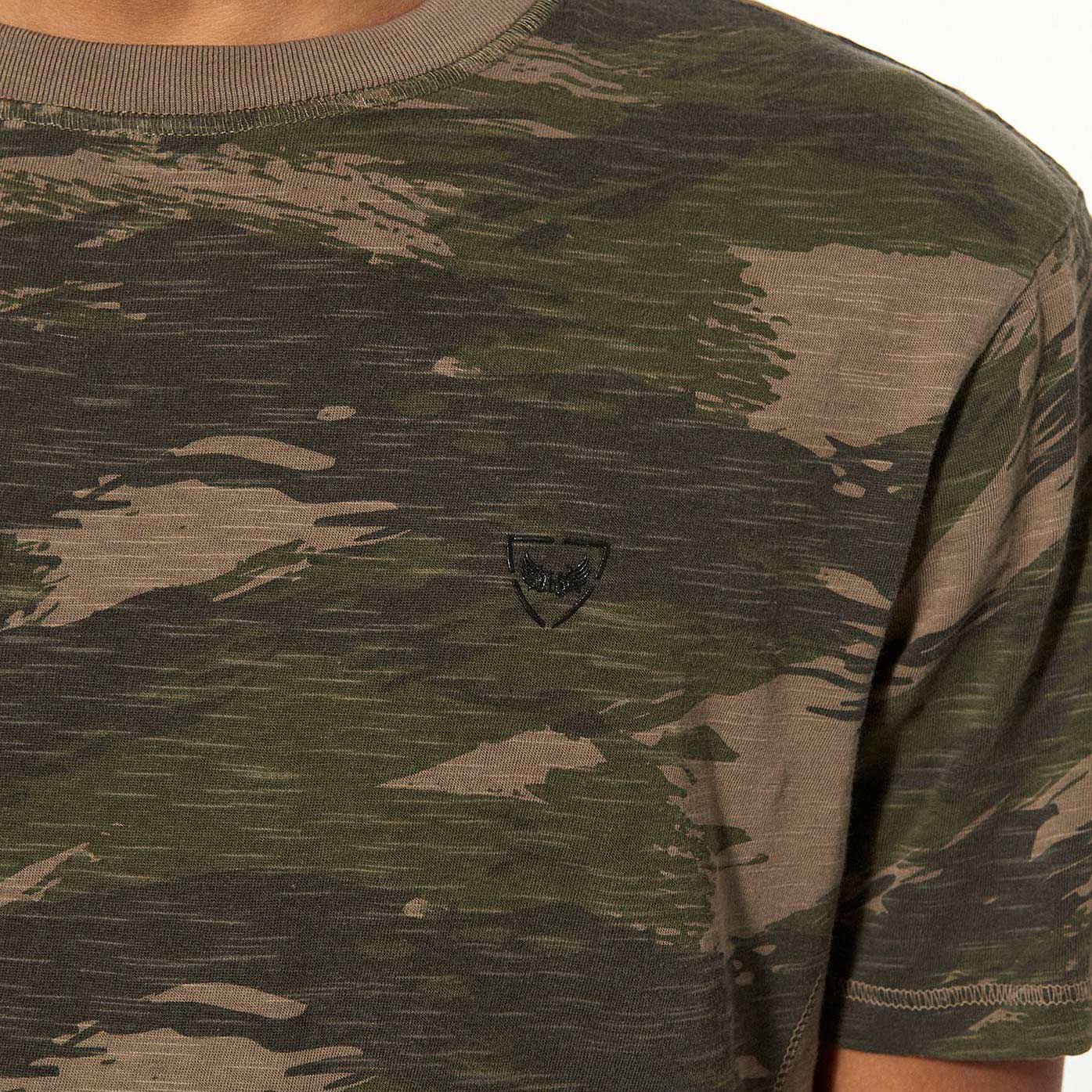MAEL   T-shirt camouflage kaki Homme en 100% coton