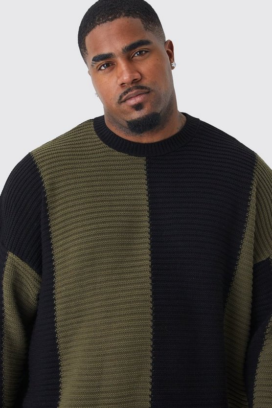 Plus Oversize Colorblock Pullover