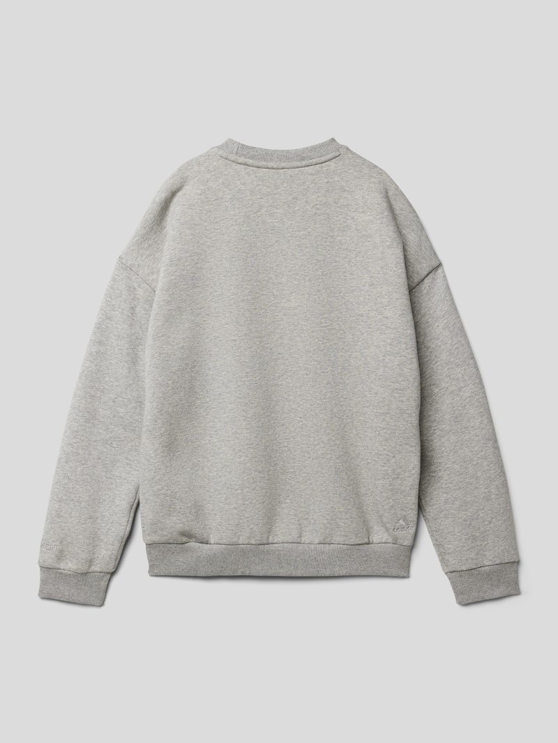 Sweatshirt mit Label-Print in mittelgrau meliert