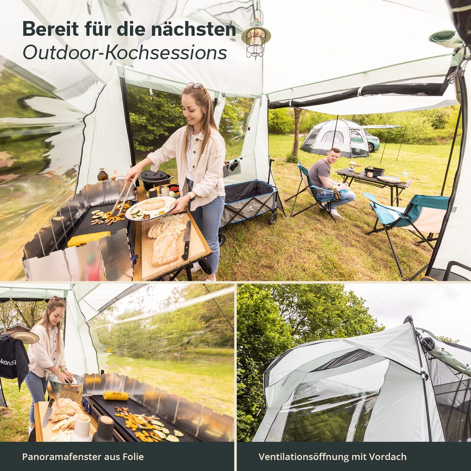 Skandika Kuppelzelt Mehrzweckzelt, Familienzelt, Kuppelzelt, Küchenzelt, Pavillon für Garten