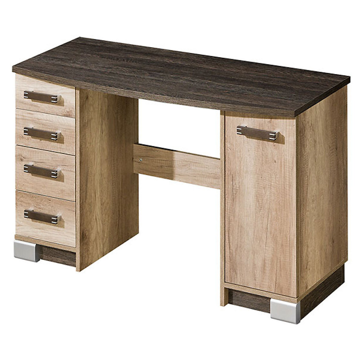 Schreibtisch Computertisch Romeo 120x50x79cm 1-türig mit 4 Schubladen