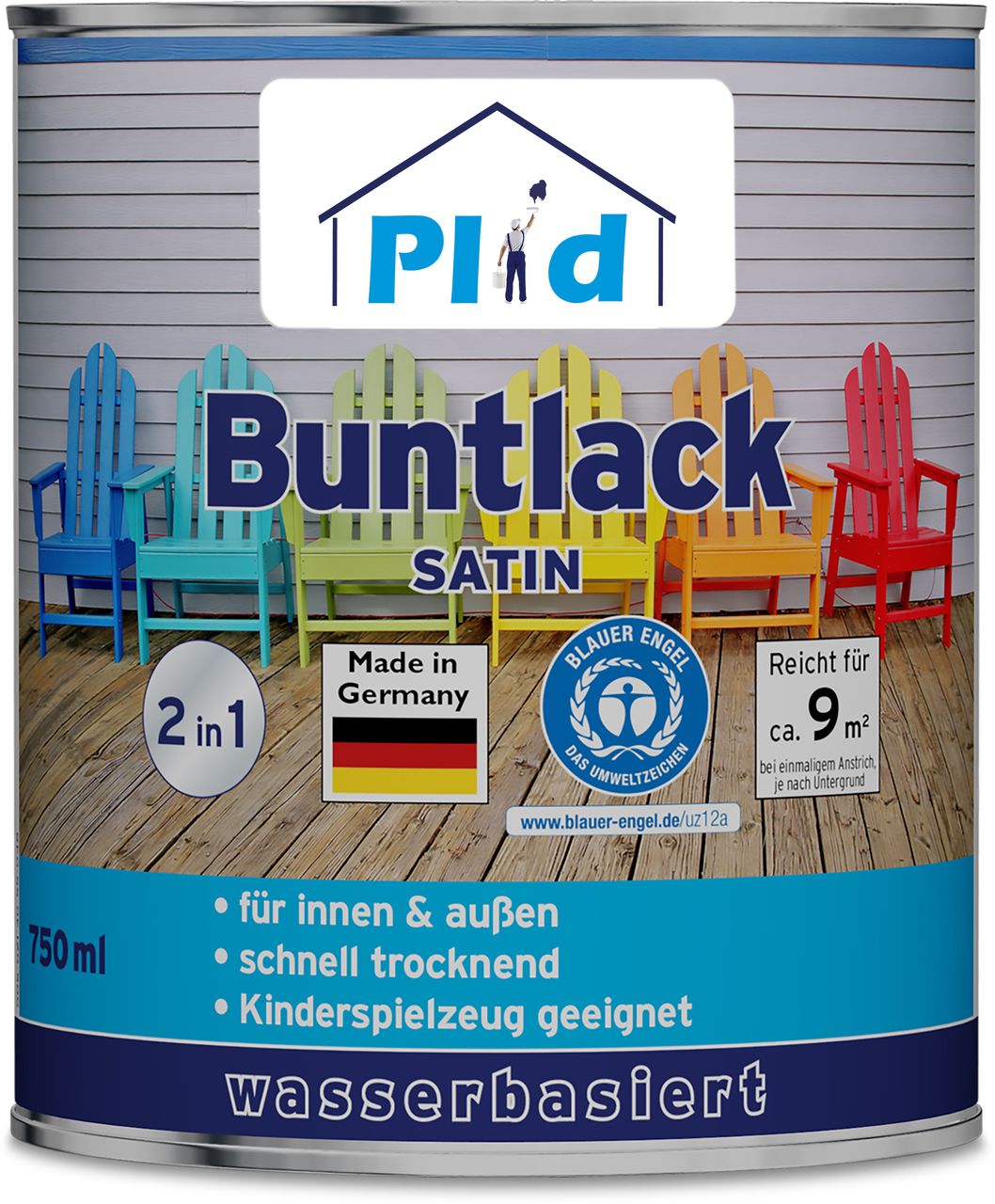 Plid Premium Buntlack Holzfarbe Türenlack Möbellack Tiefschwarz