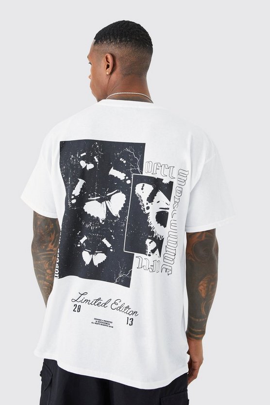 Oversize T-Shirt mit Schmetterling-Print hinten