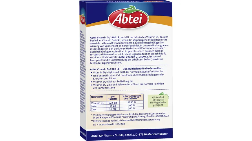 ABTEI Vitamin D3 2500 I.E.