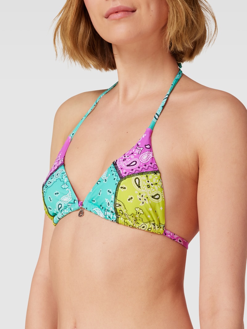 Bikini-Oberteil mit Allover-Muster Modell 'THELIO' in fuchsia