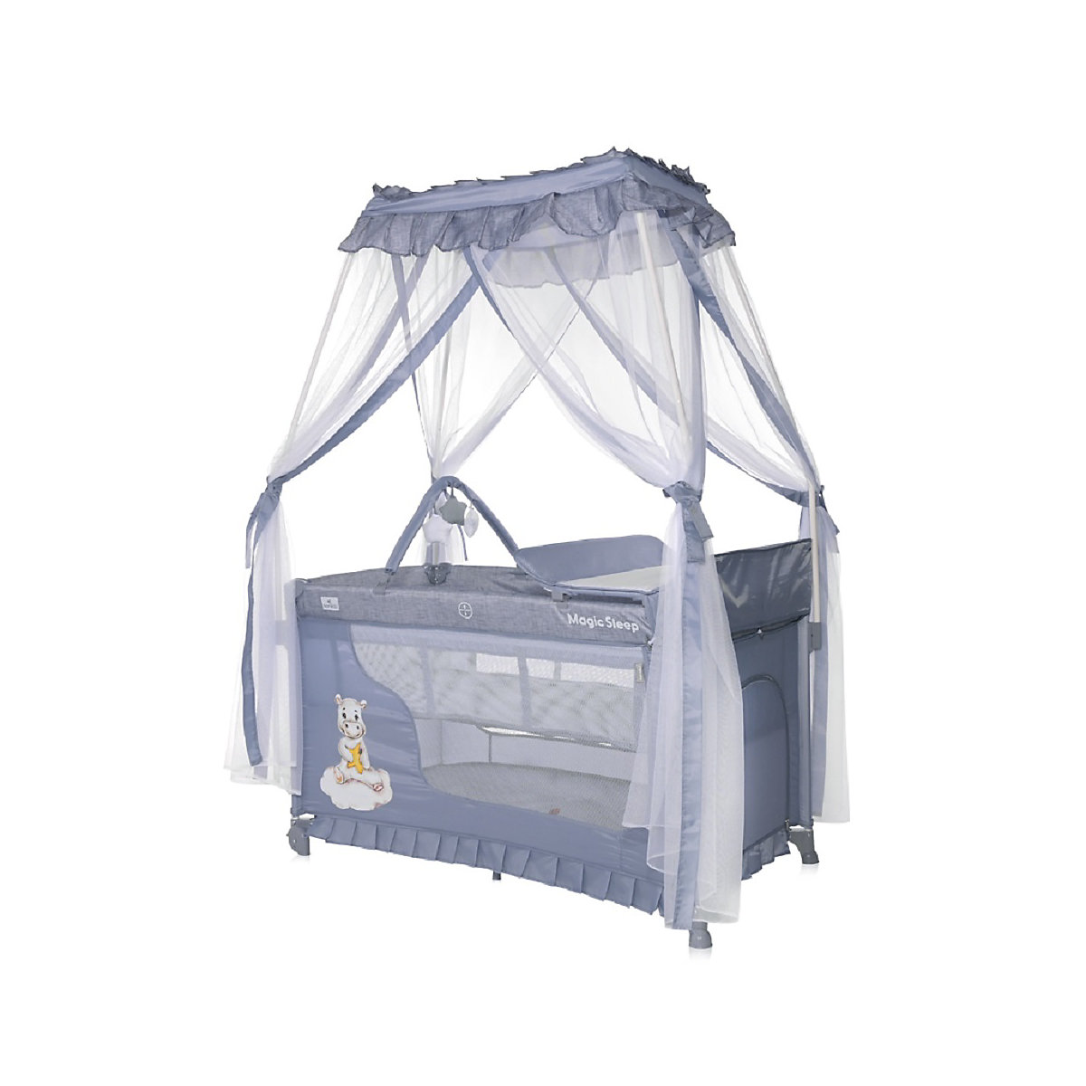 Reisebett Magic Sleep, 2 Ebenen, Faltmatratze, Wickelauflage, Mobile Reisebetten