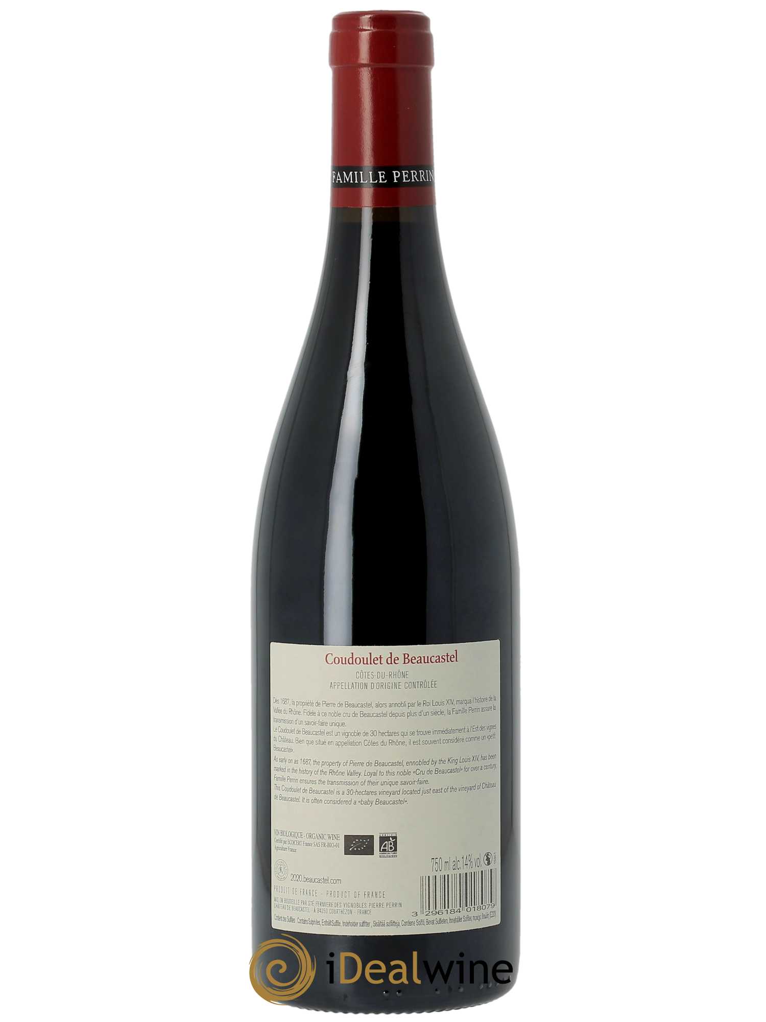 Côtes du Rhône Coudoulet de Beaucastel Famille Perrin  2020 - Lot de 1 Bouteille
