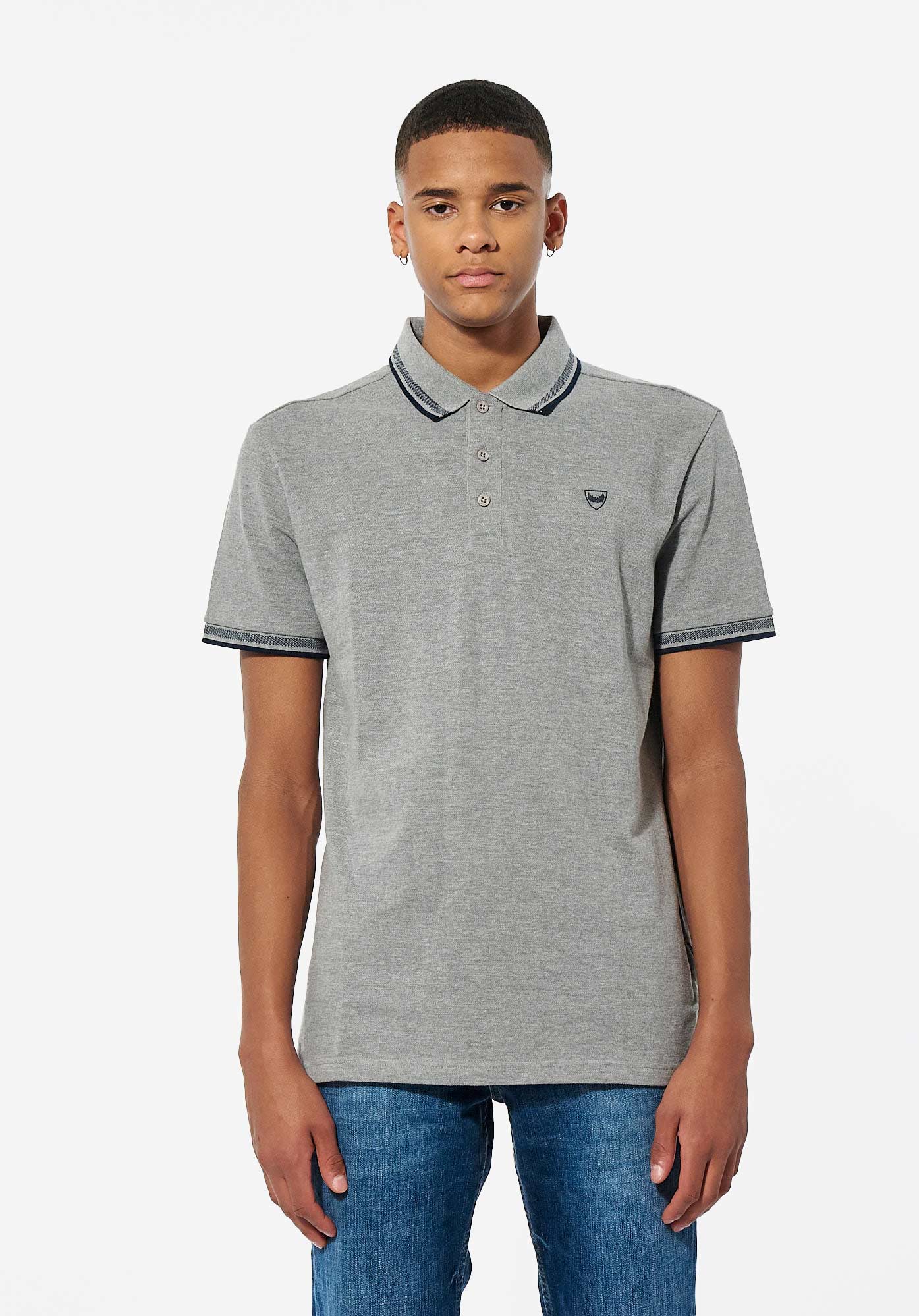 RAYOC  Polo régular gris Homme avec logo poitrine