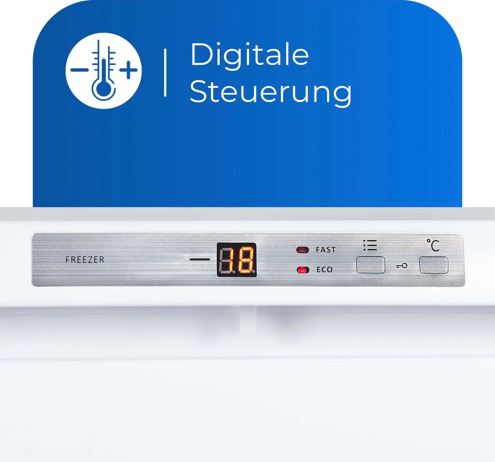 exquisit Gefrierschrank GS80-HE-040E weiss, 85,5 cm hoch, 55 cm breit