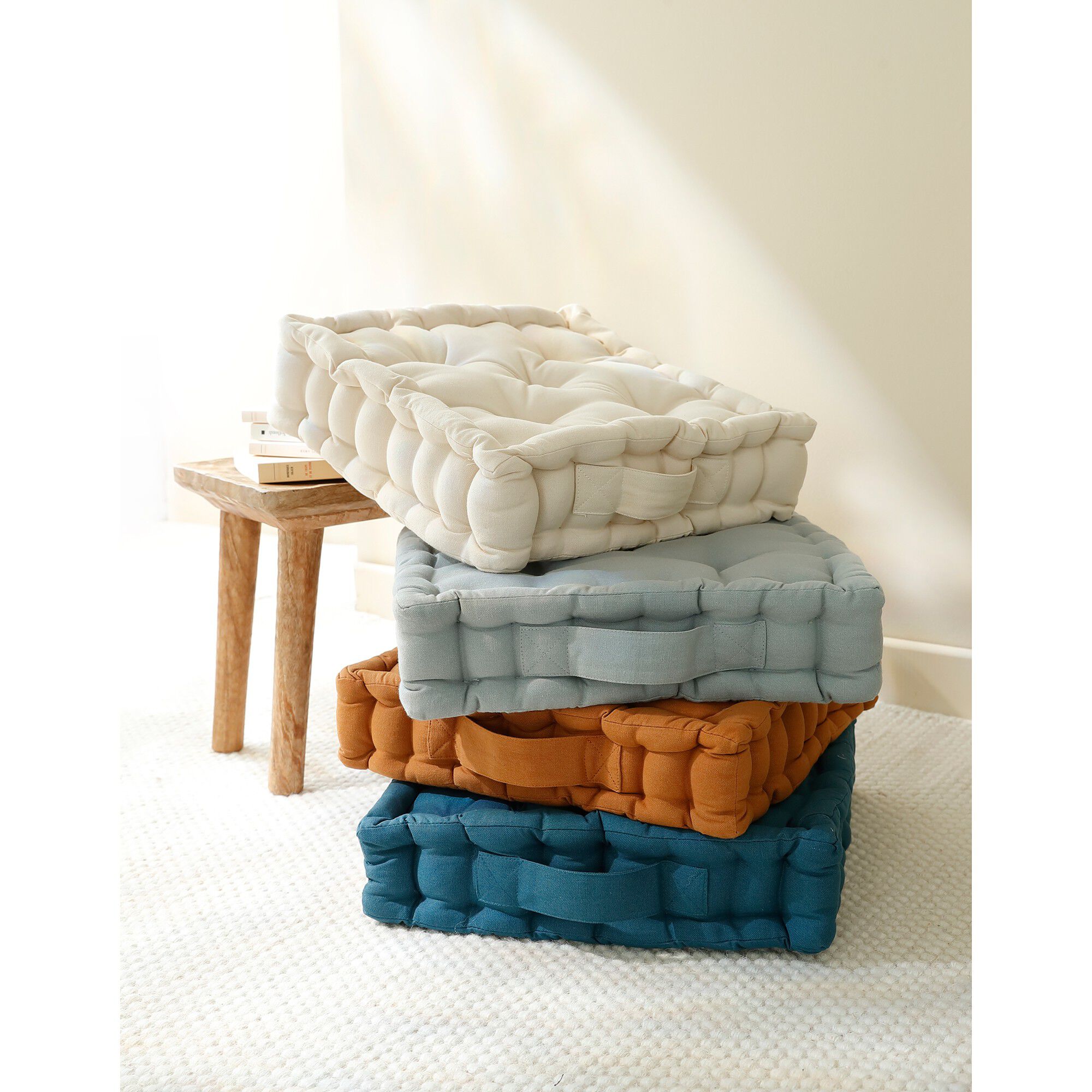 Coussin de sol uni coton