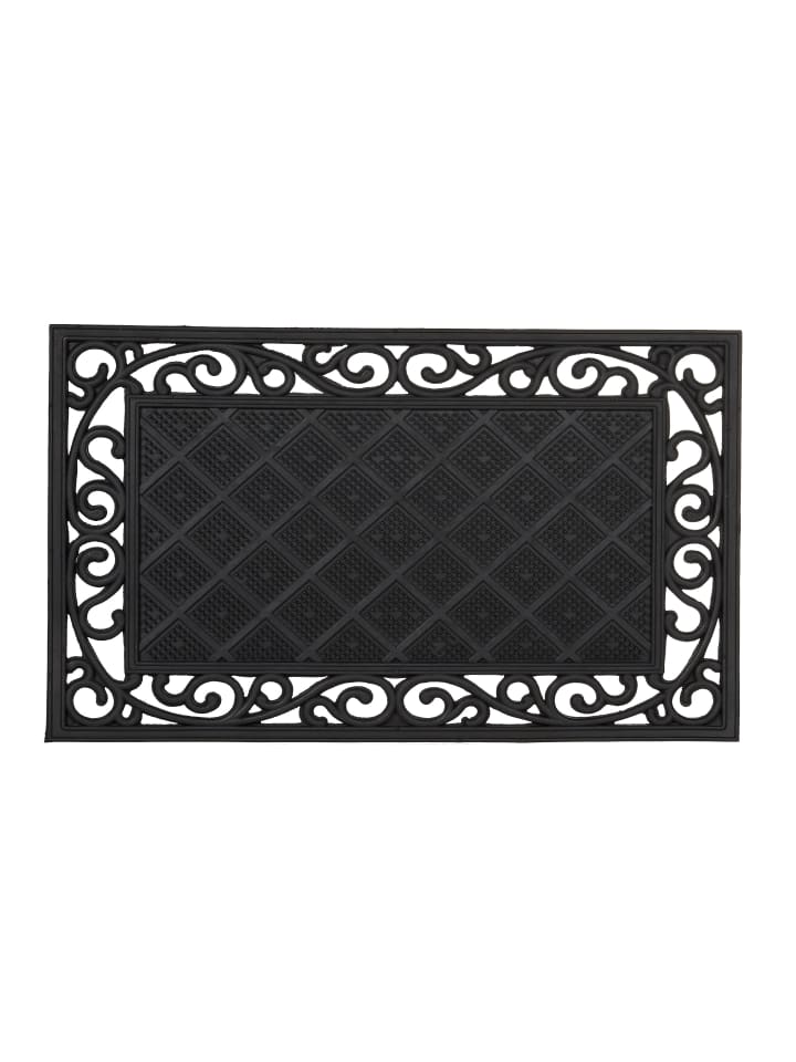 relaxdays Fußabtreter Blumenranke in Schwarz - (B)75 x (T)45 cm günstig kaufen onesize