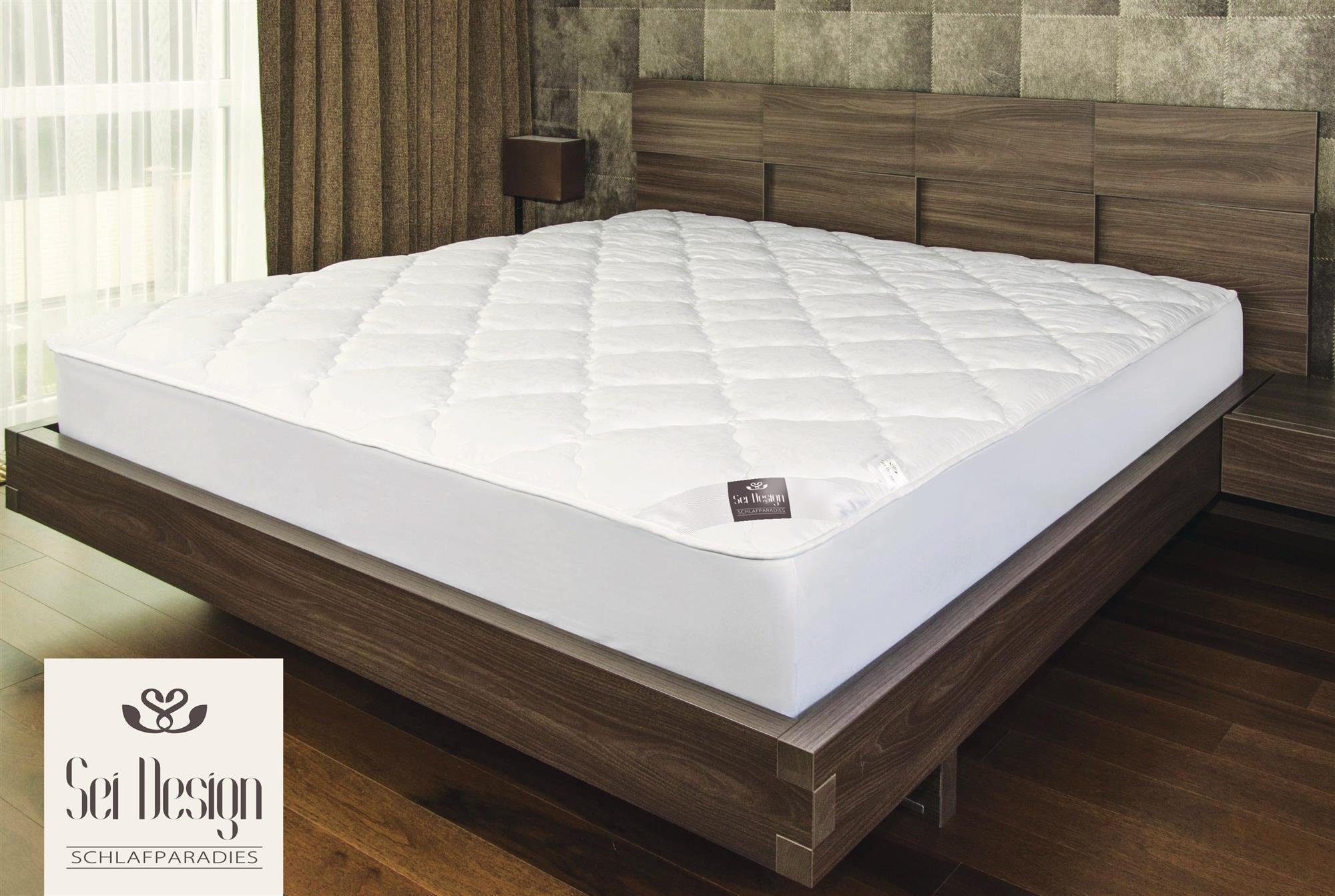 Topper Luxus Elite, SEI Design, Kunstfaser, (Matratzentopper 90x200), Topper gesteppt wie Spannbettlacken