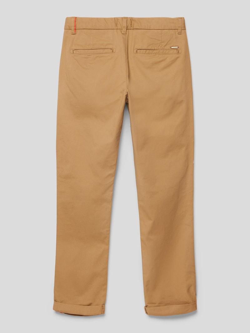Regular Slim Fit Stoffhose mit Paspeltaschen am Gesäß in sand