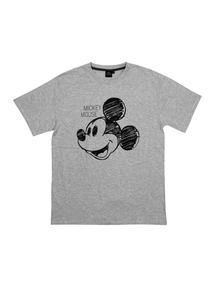 Disney Disney Mickey Mouse Schlafanzug Pyjama Set Kurzarm Shorts Hose in grau/schwarz günstig kaufen