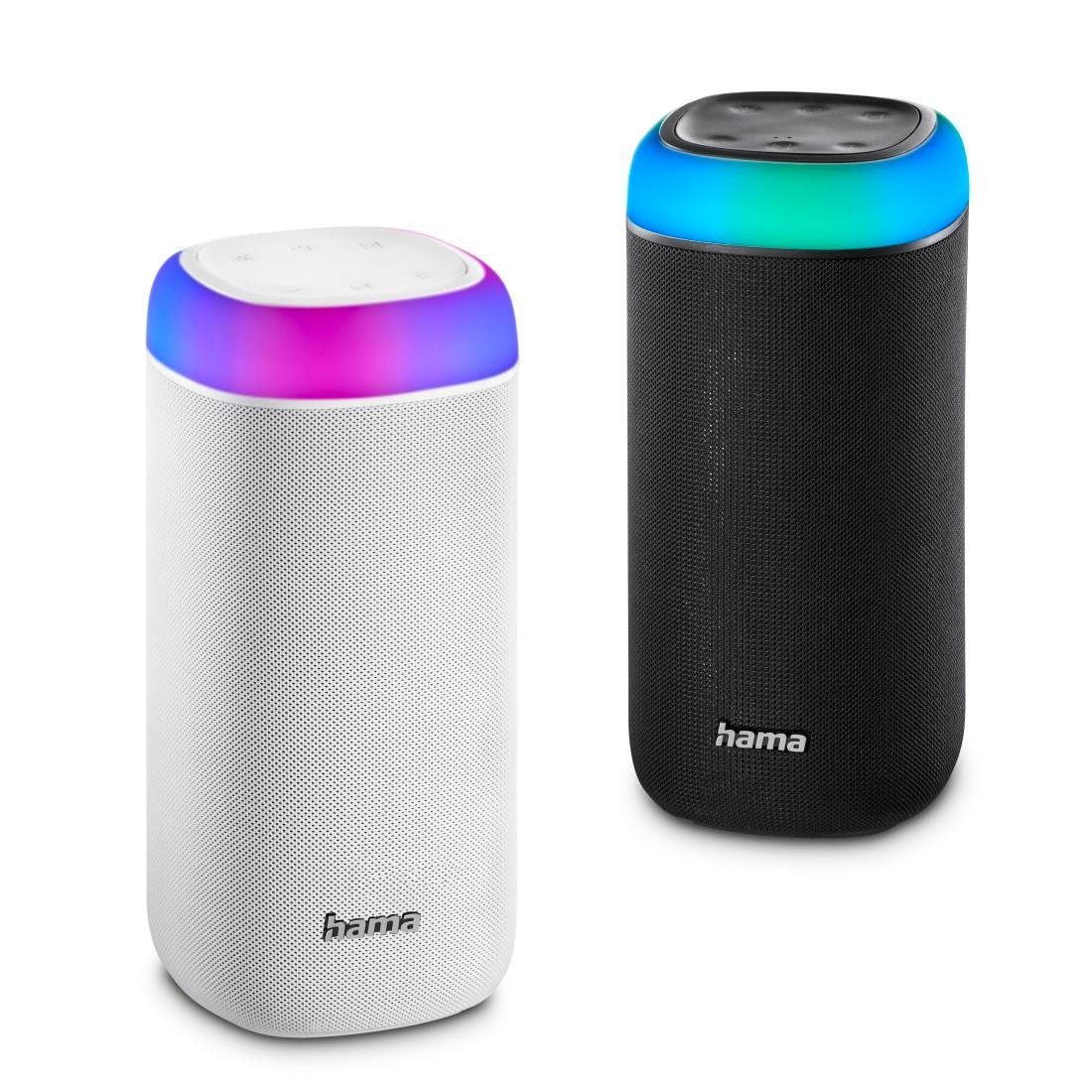 Hama Bluetooth Box Shine 2.0 LED Xtra Bass 360ᵒ Sound spritzwassergeschützt Bluetooth-Lautsprecher (Freisprechanlage,Xtra Bass,360ᵒ Sound)