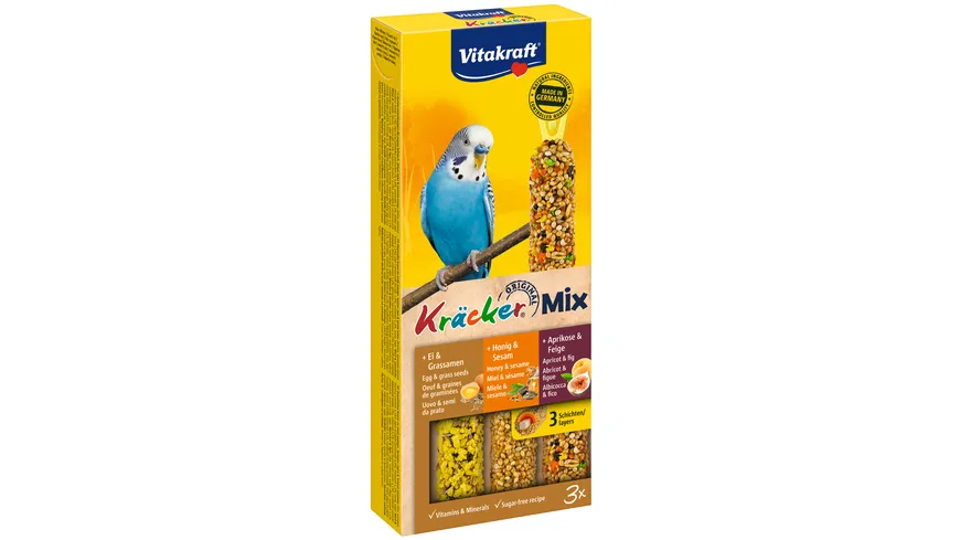 Vitakraft Kräcker® Trio-Mix Ei Frucht Honig Sittiche